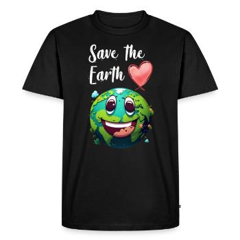 Sauver la Terre Protection de l’environnement et conservation des espèces - T-shirt Premium bio Homme - noir - Devant - Nico (187cm)