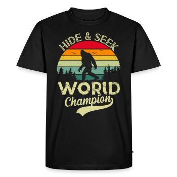 Hide and Seek Nature Boys Wanderer Funny - Men's Premium Organic T-Shirt - black - Front - Nico (187cm)