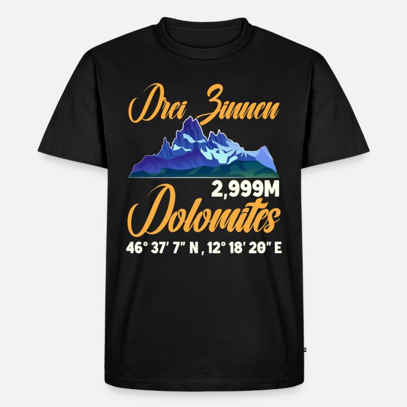 Drei Zinnen Dolomiten Kletterer - Männer Premium Bio T-Shirt - Schwarz
