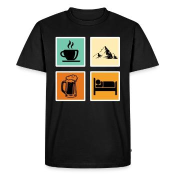 Bergfan Kaffeelover Bierfan Summit Wanderer - T-shirt Premium bio Homme - noir - Devant - Nico (187cm)