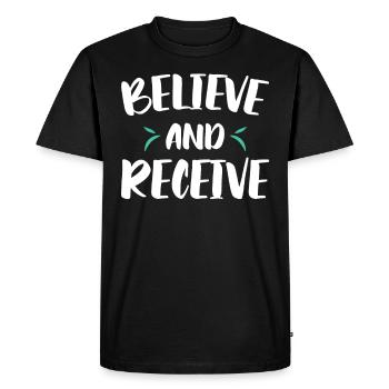 Croire et recevoir la foi chrétienne en Dieu - T-shirt Premium bio Homme - noir - Devant - Nico (187cm)