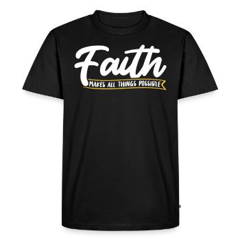 La foi rend tout possible Jésus chrétien - T-shirt Premium bio Homme - noir - Devant - Nico (187cm)