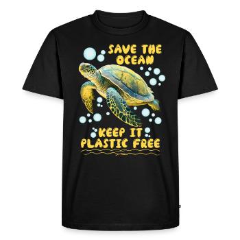 Save the Turtles Save the Ocean Conservation - T-shirt Premium bio Homme - noir - Devant - Nico (187cm)