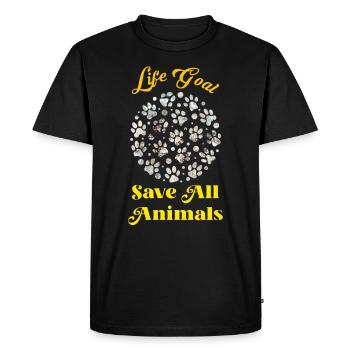 Sauver les animaux Protection des espèces Protection de l’environnement - T-shirt Premium bio Homme - noir - Devant - Nico (187cm)