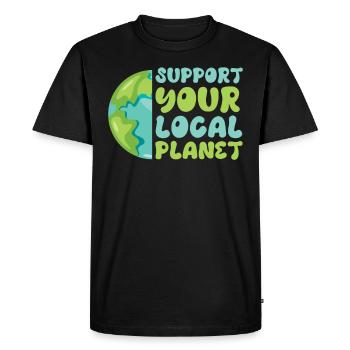 Support Planet local Save the Earth Environment - Men's Premium Organic T-Shirt - black - Front - Nico (187cm)