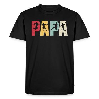 Papa Handballspieler Vater Handballer Handball - Männer Premium Bio T-Shirt - Schwarz - Vorne - Nico (187cm)