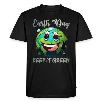 Keep it Green Save the Earth Environmental Love - Men's Premium Organic T-Shirt - black - Front - Nico (187cm)