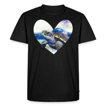 Sauvons les tortues Protection de l’environnement Océan - T-shirt Premium bio Homme - noir - Devant - Nico (187cm)