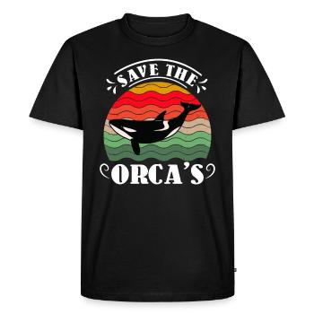 Save the Whales Orca Whale Conservation Environment - Men's Premium Organic T-Shirt - black - Front - Nico (187cm)