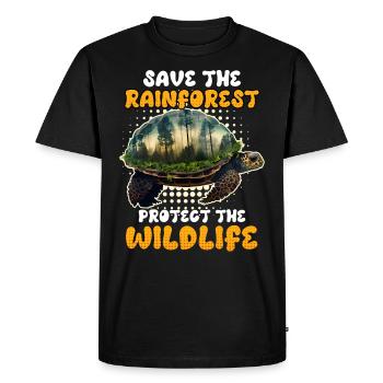 Conservation des espèces sauvages Save the Rainforest - T-shirt Premium bio Homme - noir - Devant - Nico (187cm)