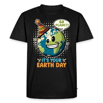 Earth Day Mission Earth & Climate Protection Environment - Men's Premium Organic T-Shirt - black - Front - Nico (187cm)