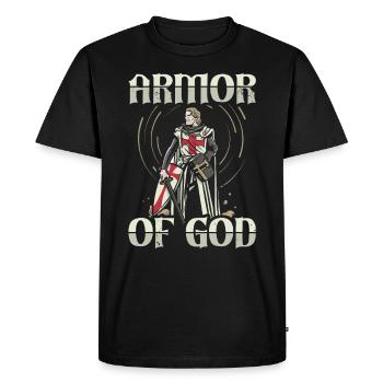Armor of God Templar Knight Christian Faith - Men's Premium Organic T-Shirt - black - Front - Nico (187cm)