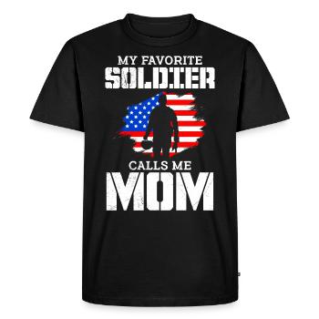 Proud Mom Soldier Military Fan America USA - T-shirt Premium bio Homme - noir - Devant - Nico (187cm)