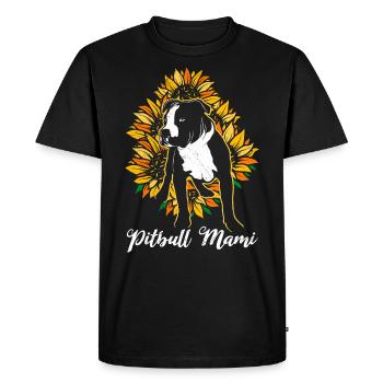 Pitbull Maman Tournesols Pitbulls Chien Amour - T-shirt Premium bio Homme - noir - Devant - Nico (187cm)