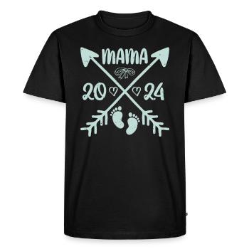 Maman 2024 prédiction bébé des femmes enceintes - T-shirt Premium bio Homme - noir - Devant - Nico (187cm)