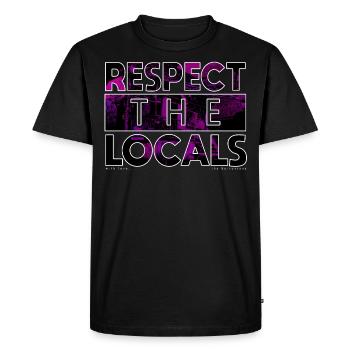 RESPECT THE LOCALS with love - Men's Premium Organic T-Shirt - black - Front - Nico (187cm)