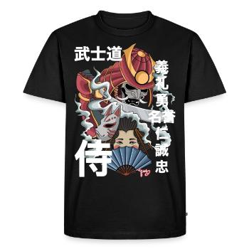 samouraï - T-shirt Premium bio Homme - noir - Devant - Nico (187cm)