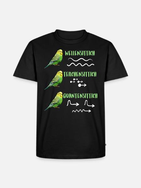 Wellensittich Teilchensittich Quantensittich - Männer Premium Bio T-Shirt - Schwarz