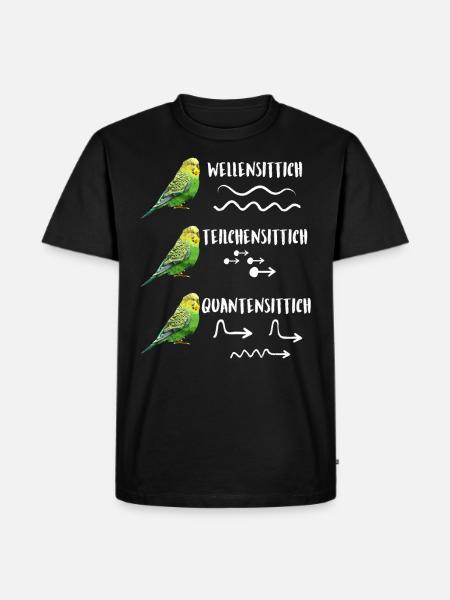 Wellensittich Teilchensittich Quantensittich - Männer Premium Bio T-Shirt - Schwarz