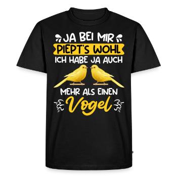 Kanarien Ja bei mir piepts wohl Vogelliebhaber - Männer Premium Bio T-Shirt - Schwarz - Vorne - Nico (187cm)