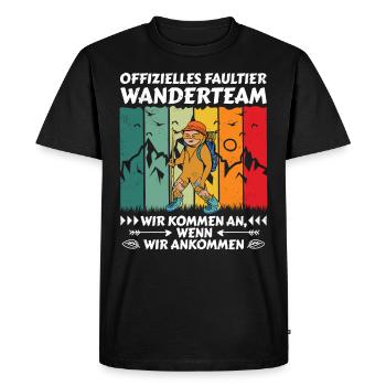 Wanderteam Faultier Wandern - Männer Premium Bio T-Shirt - Schwarz - Vorne - Nico (187cm)