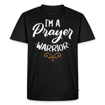 I am a prayer warrior Christian belief in - Men's Premium Organic T-Shirt - black - Front - Nico (187cm)