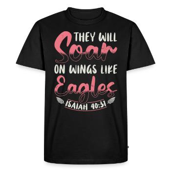Ils s’envoleront sur des ailes comme - T-shirt Premium bio Homme - noir - Devant - Nico (187cm)