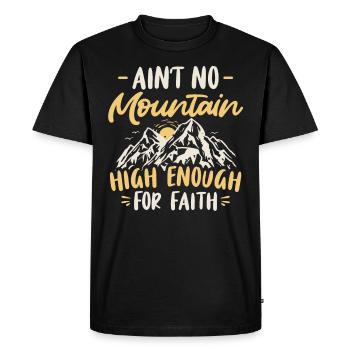Aucune montagne n’est assez haute pour la foi en Jésus - T-shirt Premium bio Homme - noir - Devant - Nico (187cm)
