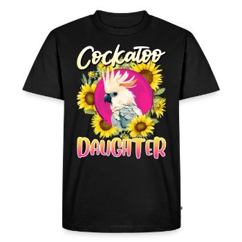 Kakadu Fille Cacatoès Fille - T-shirt Premium bio Homme - noir - Devant - Nico (187cm)