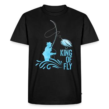 Fly Angler King of Fly fishing Fly Fishing - Men's Premium Organic T-Shirt - black - Front - Nico (187cm)