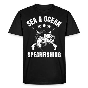 Chasse sous-marine Plongées sous-marine en mer et en mer - T-shirt Premium bio Homme - noir - Devant - Nico (187cm)