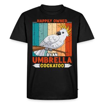 Kakadus Heureux d’appartenir à un cacatoès parapluie - T-shirt Premium bio Homme - noir - Devant - Nico (187cm)