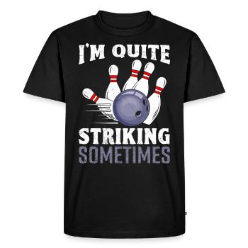 Frappe de bowling Je suis assez frappant parfois - T-shirt Premium bio Homme - noir - Devant - Nico (187cm)