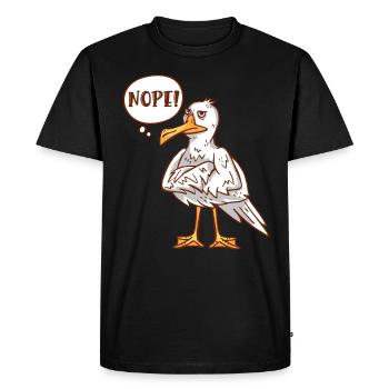 Mouettes NOPE! Chemise basse allemande pour les amoureux des oiseaux - T-shirt Premium bio Homme - noir - Devant - Nico (187cm)