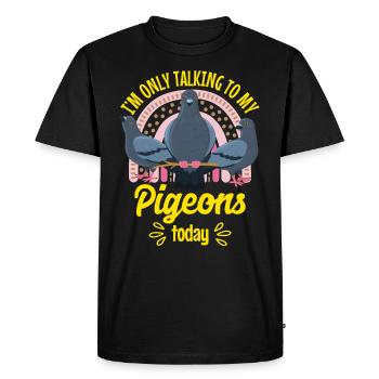 Pigeonnier Aujourd’hui je ne parle qu’à mes pigeons - T-shirt Premium bio Homme - noir - Devant - Nico (187cm)