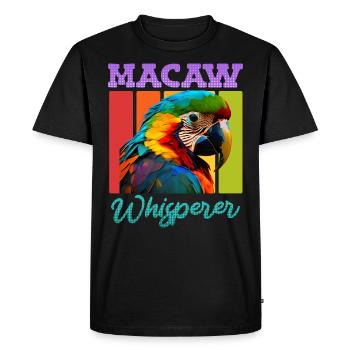Ara Chuchoteur Perroquets Ara Whisperer Ara - T-shirt Premium bio Homme - noir - Devant - Nico (187cm)