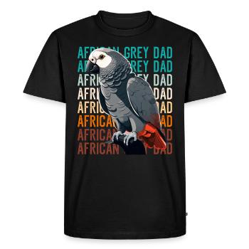 Perroquets gris Maman Africain Maman Gris Maman Perroquet - T-shirt Premium bio Homme - noir - Devant - Nico (187cm)