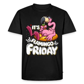 Flamingos It ́s Flamingo Friday Flamingo Party - Men's Premium Organic T-Shirt - black - Front - Nico (187cm)