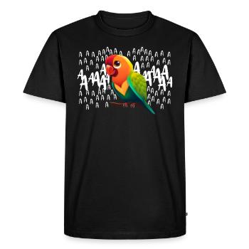 Oiseaux d’amour Tourtereaux Perroquet Fan Inséparable - T-shirt Premium bio Homme - noir - Devant - Nico (187cm)