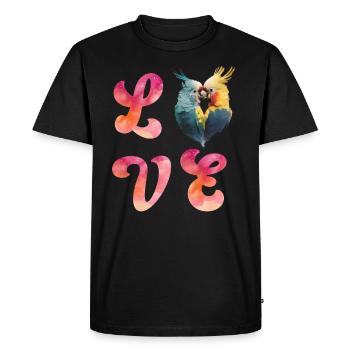 LOVE Cockatoo Cockatoos Parrots Birds Love - Men's Premium Organic T-Shirt - black - Front - Nico (187cm)