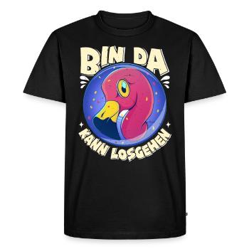 Flamingo Party I'm ready to go Women - Men's Premium Organic T-Shirt - black - Front - Nico (187cm)
