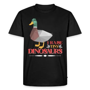 Éleveur de canards J’élève de minuscules dinosaures Gardien de canard - T-shirt Premium bio Homme - noir - Devant - Nico (187cm)
