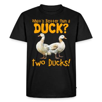 Enten Quoi de mieux qu’un canard? Deux canards! - T-shirt Premium bio Homme - noir - Devant - Nico (187cm)