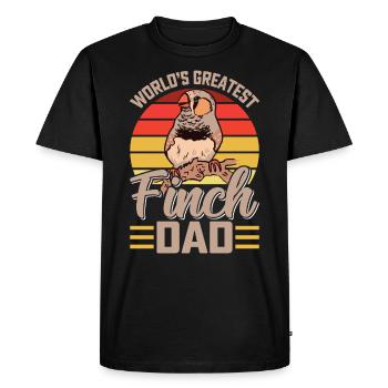 Le meilleur amoureux des oiseaux Finch Papa Finch Papa Papa Papa Bird - T-shirt Premium bio Homme - noir - Devant - Nico (187cm)