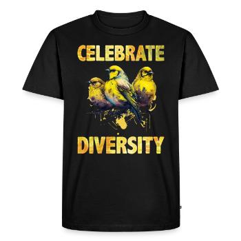 Les oiseaux chanteurs célèbrent la diversité des Canaries - T-shirt Premium bio Homme - noir - Devant - Nico (187cm)
