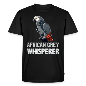 Grey Parrot Whisperer Bird Lover Parrot - Men's Premium Organic T-Shirt - black - Front - Nico (187cm)