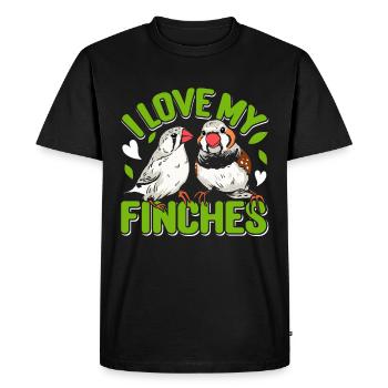 Zèbre Finken J’aime mes pinsons Vogelfreund - T-shirt Premium bio Homme - noir - Devant - Nico (187cm)