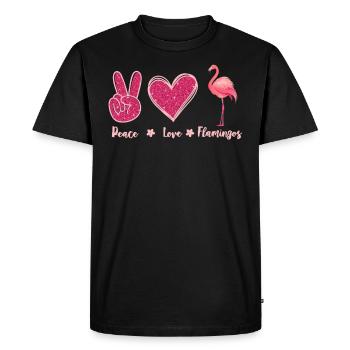 Peace Love Flamingo Flamingo Women Peace Love - Men's Premium Organic T-Shirt - black - Front - Nico (187cm)
