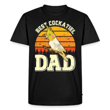 Papa Best Cockatiel Papa Perruche Oiseau Ami - T-shirt Premium bio Homme - noir - Devant - Nico (187cm)
