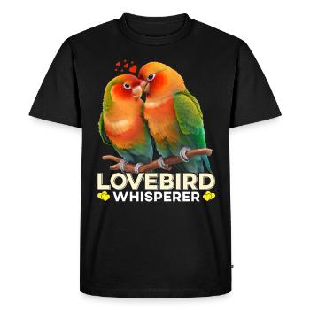 Lovebird Whisperer Bird Lover - Men's Premium Organic T-Shirt - black - Front - Nico (187cm)